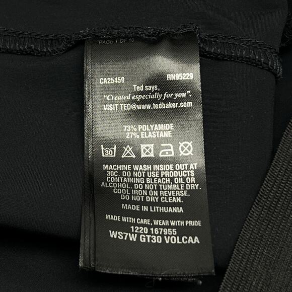 Ted Baker Black Ankle Zip Skinny Pant Size 5 Tailored Stretch Knit Pull On - Picture 9 of 13